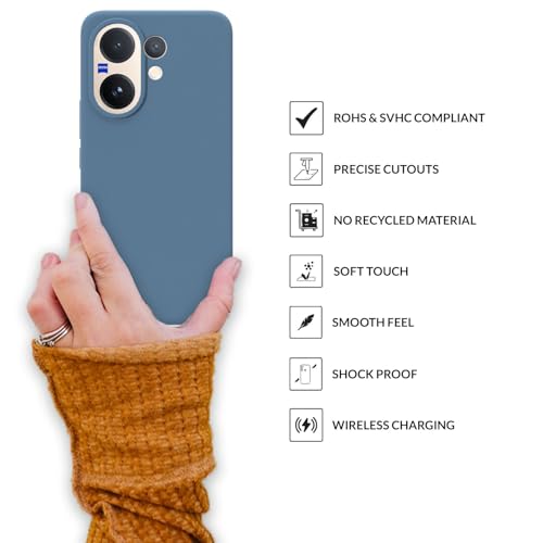 Image of SPRIG Compatible with Vivo V60 Premium SilkTone Back Cover Drop Tested Shock Proof Mobile Case for Men, Women, Boys and Girls with Camera Protection (Denim Blue)