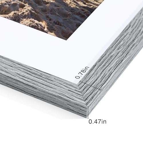 decorUhome 8x10 Picture Frame, Display Photos 5x7 with Mat or 8x10 Unmatted, Engineered Wood Frame with Plexiglass for Wall and Tabletop Display, Grey, Set of 1