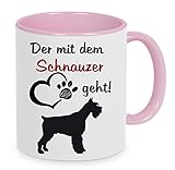 Der mit dem Schnauzer geht - Kaffeetasse mit Motiv, Tasse mit Druck, auch individuell mit Spruch...
