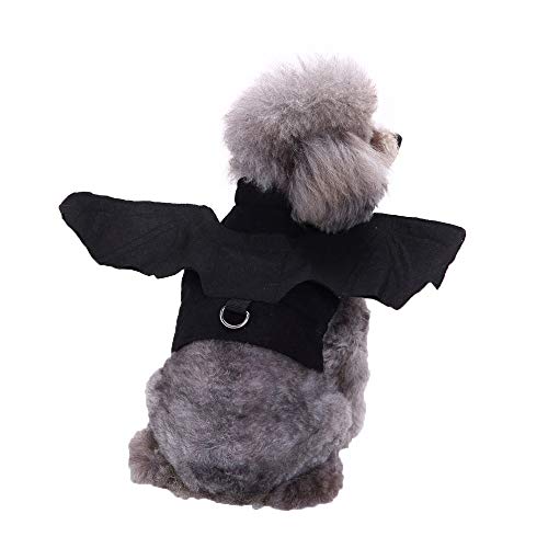 Angelof VêTements Chien/Chat Halloween Accessoires pour Animaux De Compagnie, Gilet Hiver Peluche Pull D'Imitation De Batman Noir M