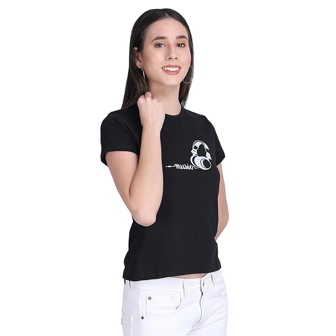 Image of Women Cotton Printed T-Shirt Combo Pack of 2 | Regular Fit Half Sleeve Round Neck Graphic Tees for Girls & Ladies | Women's Western Tops | Cute Trendy Print Summer Fashion T-Shirts