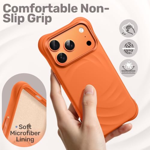 JETech Magnetische Silikon Hülle für iPhone 18 Pro Max/17 Pro Max, Orange – Ansicht 3