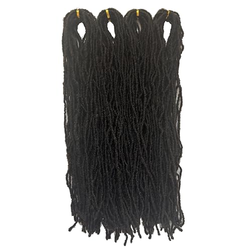 RAYIIS Fuax Locs Crochet Hair Super Lightweight Micro Locs 4 Pack Sister Locks Crochet Hair Synthetic braids Hair Extensions (#4, 18 inches)