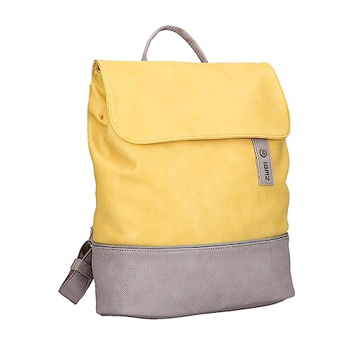 Zwei Damen City-Rucksack Jana JR13 Damenrucksack 7 Liter, sportlich-eleganter Look bicolor, DIN-A4 Größe, weiches Kunstleder, Rückenpolsterung, Hauptfach mit Reißverschluss (lemon)