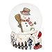 Produktbild Dekohelden24 Mini-Schneekugel mit Schneemann, Sockel mit Zaun und Schneemann, Maße L/B/H: 4,5 x 4,5 x 6,8 cm Kugel Ø 4,5 cm.