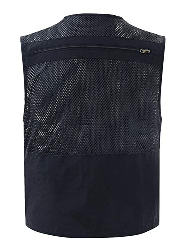 Gihuo Men's Summer Outdoor Work Safari Fishing Travel Vest With Pockets (Xxx-Large, Navy-Mesh) #TOP1