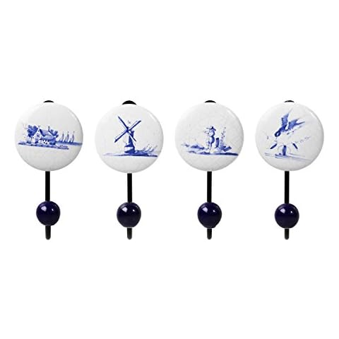 KLEVERING 4 ceramic hooks in blue delft decoration in gift box Cover
