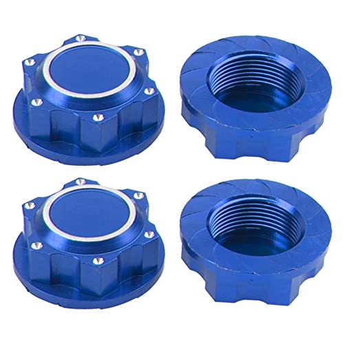 Cache-moyeux hexagonaux 24 mm Arrma bleu en aluminium usiné pour rehausser le style de votre RC 1/5