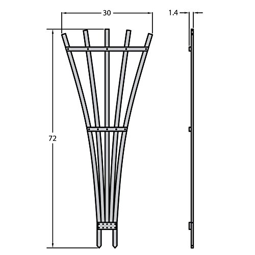 Highwood Ad-Trel1-Bke Hartford Traditional Fan Trellis, Black #TOP4