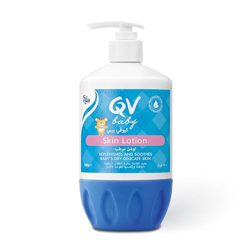 QV Baby Moisturising Lotion 500gm Pump Soothing Daily Moisturiser for Dry & Sensitive Baby Skin Fragrance-Free color free & pH Balanced. Pediatrician tested.