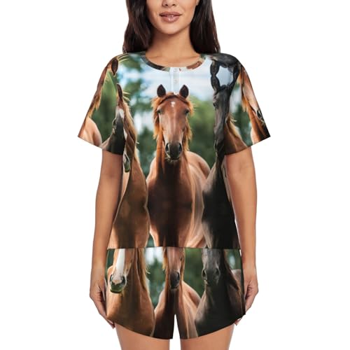 Pyjama femme motif chevaux pour des nuits douces et relaxantes
