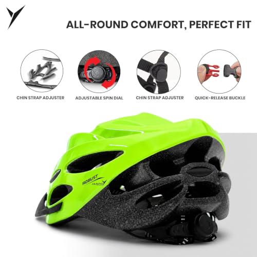 Image of Jaspo Robust Plus Cycling and Skating Helmet for Kids & Adults | 170g Lightweight & Adjustable |Sports Helmet | Quick-Release Buckle & Padded Chin Strap | Ideal for Cycling, Skating & Outdoor Use