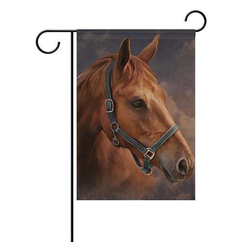 U Life Vintage Cute Horse Animal Garden Yard Flag Banner for Outside House Flower Pot Double Side Print 12 x 18 Inch