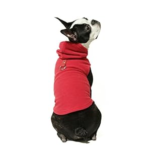 Gooby Fleece Vest Hoodie Dog Sweater – Red, X-Large – Warm Pullover Dog Hoodie with O-Ring Leash – Winter Hooded Small Dog Sweater – Dog Clothes for Small Dogs Boy or Girl, and Medium Dogs