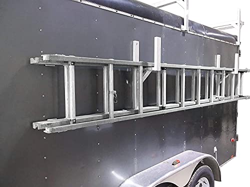 Starone 2Pcs Universal Cargo Aluminum Side Mount Ladder Racks Fit For Enclosed Trailer Exterior Or Interior Side Wall #TOP1