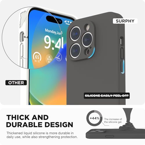 SURPHY Silicone Case Compatible with iPhone 14 Pro Max Case 6.7 inch (2022), with Camera Protection Liquid Silicone Soft Gel Rubber Phone Case Cover with Microfiber Lining (Clay) by SURPHY - Image 3