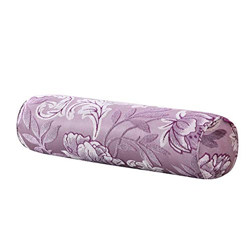 KTLRR - Cojín largo para la cintura y el sofá, almohada de coche, almohada jacquard para dormir, microfibra, H-púrpura, 20 x 80 cm