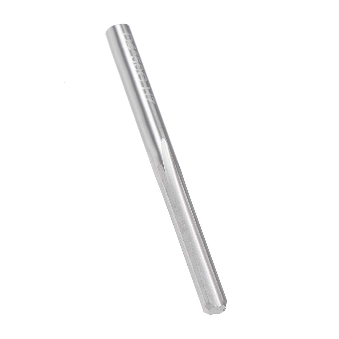 uxcell 4mm Chucking Reamer, Tungsten Carbide Lathe Machine Reamer H7 4 Straight Flutes, Round Shank Milling Cutting Tool, for Stainless Steel Alloy Copper Metal