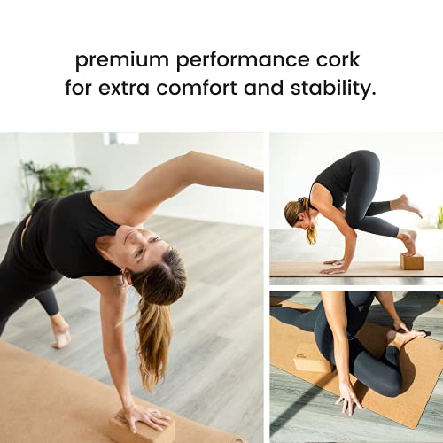 Luxury Cork Yoga Block Set - Extra Large Yoga Blocks with Performance Grade Natural Portuguese Cork | High Density, Non-Slip Support for Safer Balancing | 100% Cotton, Extra Long Yoga Strap Included - Image 5