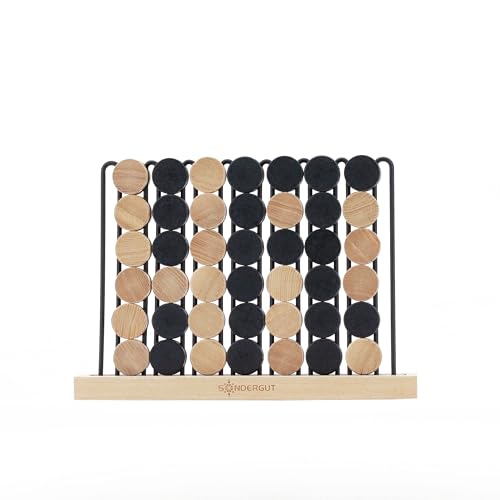 Specialgut® 4 vince - 4 di fila - gioco di strategia per bambini e adulti - Giochi da tavolo e idea regalo - Gioco di frassino di alta qualità per famiglie - Dimensioni: 28 x 4,5 x 20 cm