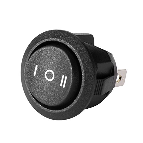 Uxcell Ac250V/10A 125V/15A 3P Spdt 3 Position On/Off/On Round Button Boat Rocker Switch #TOP1