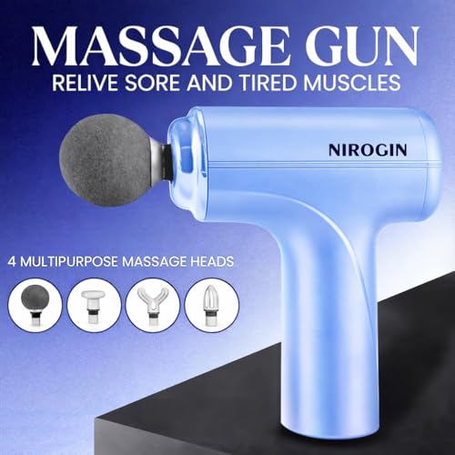 Image of Massage Gun for Body Pain Relief | Mini Massager Gun for Back Pain & Muscle Recovery | Portable Gun Massager for Deep Tissue Massage | Back Massager & Body Massage Gun (Blue)