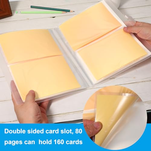PATIKIL Porta-cartões de índice 10 x 15 cm, 2 peças, 80 páginas, 160 cartões, organizador de livros,