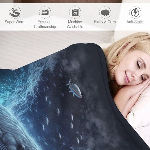 Couverture flannel polaire 180x200cm pour canapé Baleine Douce - 4