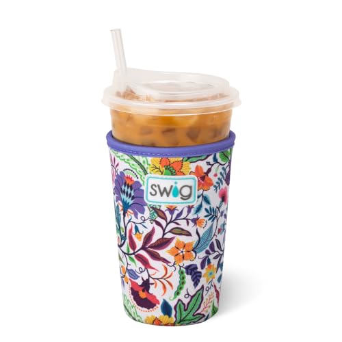 Swig Life Medium Iced Cup Coolie, Standard 22oz Iced Coffee Cup Insulator Sleeve with Handle,...