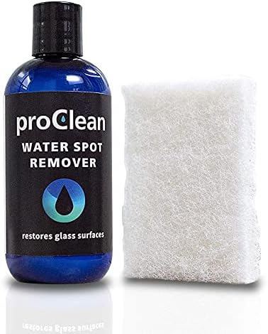 GlasWeld ProClean Hard Water Spot Remover Kit - Hard Water Remover for Water Spots on Glass, Metal & More - Includes Applicator Pad - Water Stain Remover for Glass, Shower Door Cleaner & Car Window