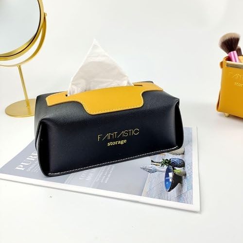 Cazuela Soft PU Leather Pocket Tissue Holder Facial Paper Organizer Dispenser for Purse, Travel Tissue Pouch, Portable Tissue Case (Multi Color) 4