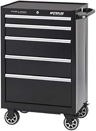 Waterloo Professional Series 5-Drawer Rolling Tool Cabinet with Internal Tubular Keyed Locking System, Black Finish, 26" W