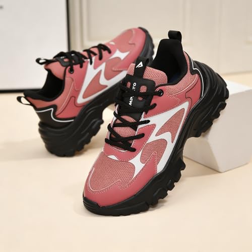 Image of Impakto Women Chunky Sneakers | Lightweight & Breathable Upper for Airflow | Shock Absorbing Padded Insole | Skid Resistant Outsole for Firm Grip for Travel, Party & College Casual Shoes