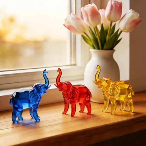 Figurine éléphant en cristal ciselé le cadeau de bureau et maison idéal