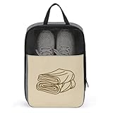 Folded Cloth in Beige Shoe Bag for Travel Daily Use Anti-dust Storage Carrier Golf Shoe Pouch
