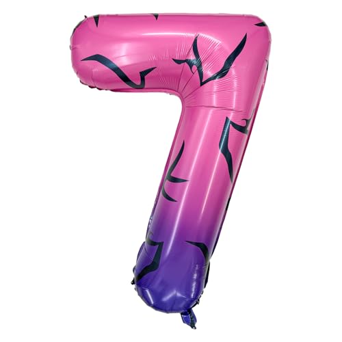 WQINX 40-inch Number 6 Balloons suitable for K-pop themed tattoo designs large number foil balloons perfect for K-pop themed parties anniversary celebrations and birthday parties. (colorful 7)