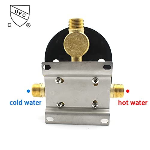 Drettyer 2 Way Outlet Function Solid Brass Shower Diverter Valve Mixer Rough-In Shower Handle Valve Kit Replacement In Brushed Nickel #TOP4