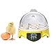 JF-XUAN Eggs Incubator Egg Incubator Mini 7 Eggs Temperature Control Poultry Hatcher Digital LED Displays Hatching Chicken Goose Duck