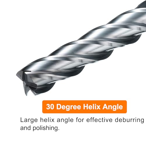 Image of HARFINGTON Carbide Square Nose End Mill Bit 7 /16 inch Cut Dia 4 Flutes TiAlN Coated Milling Cutter for Hardened Steel Metal (7 /16 inch Shank 2 inch Cut Length 4-1 /4 inch Long 30 Degree Helix HRC53-55)