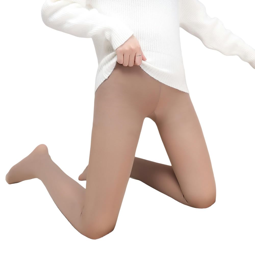Collant Termici Donna Leggings di Grandi Dimensioni Neri Trasparenti per Le Donne Autunno E Usura Esterna Addensata Inverno-caffè-500 Grammi (150-200 Catties)