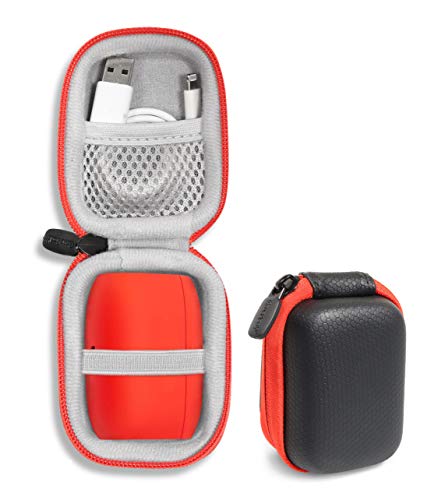 CaseSack True Wireless Earbuds Case for Jabra Elite 75t, Elite 65t, Elite Active 65t, Elite Sport True Wireless Earbuds, mesh Pocket for Cable and Elastic Secure Strap, Carabiner (Black with red Zip)
