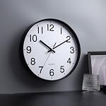 12 Inch Round Wall Clock Silent & Non-Ticking Simple Wall Clock Operated for Living Room Bedroom Kitchen (30 cm/ 12")