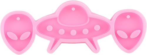Miniatura 8 de Molde de resina para aretes, cabezas alienígenas y naves espaciales alienígenas, moldes de resina de silicona para llavero de bricolaje moldes de