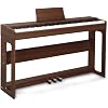 Ktaxon Digital Piano 88-Key Weighted Action Electric Piano with 3-Pedal Unit, Double Bluetooth, Split/Touch/Transpose Control Functions(Black Walnut)