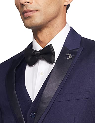 Image of Raymond Wool Blend Men's Full Sleeve Contemporary FIT Dark Blue Formal Suit