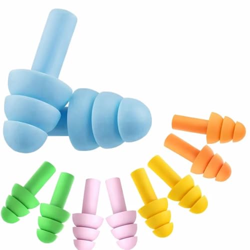 Image of Hyzone Soft Ear Plugs For Noise Reduction For Sleeping - 5 Pairs, For Sleeping, Swimming, Snoring, Concerts, Airplanes, Travel Ear Buds Reusable Earbuds - 5 Pairs, Random Colour