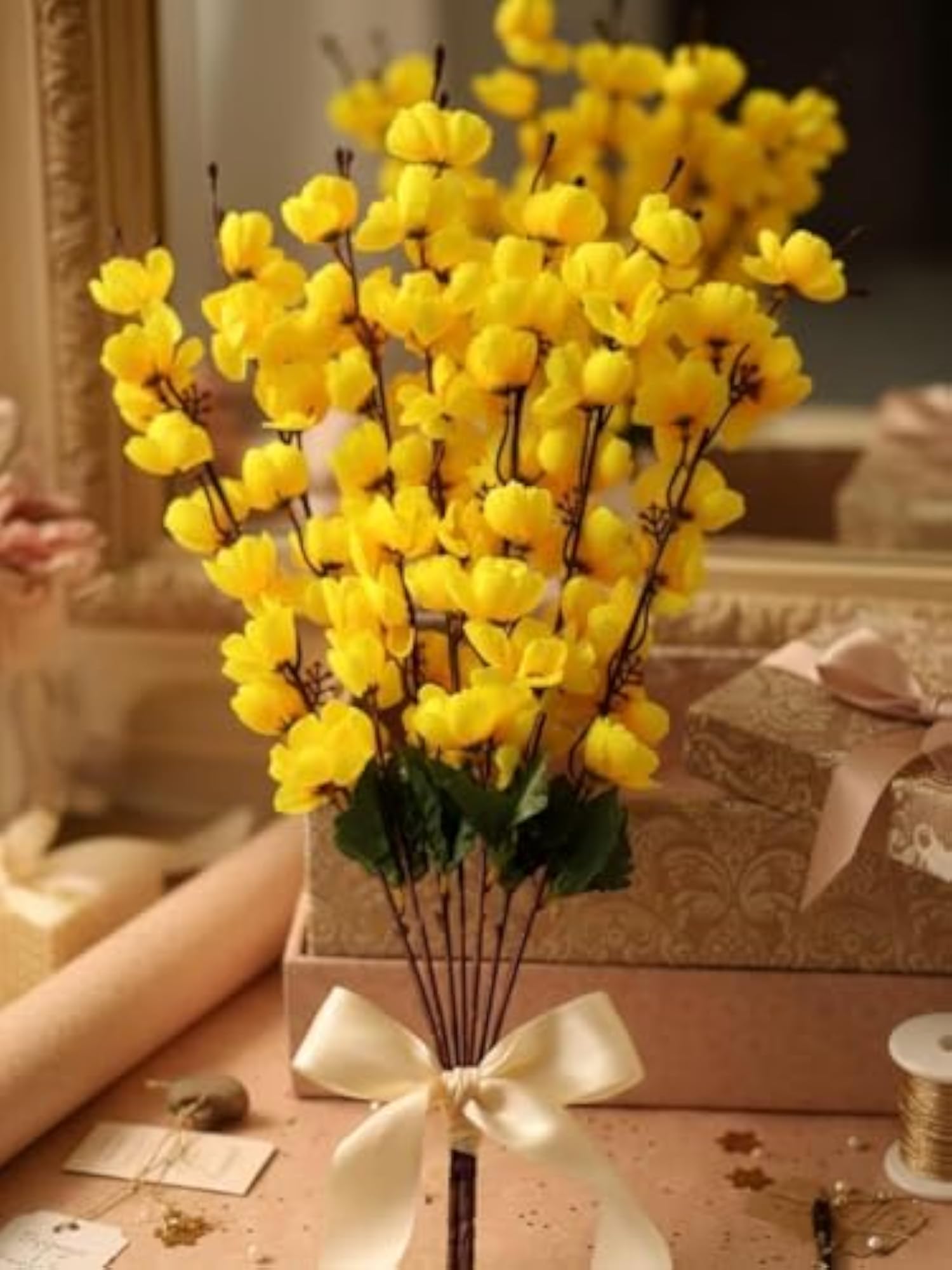 Artificial Cherry Blossom Flower Bunch for Home Decor