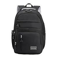 School Backpack School Bag - Multi Pockets Lightweight Daypack, Casual Travel Daypack College Secondary School Bags for Teenage Girls Boys, Large Capacity Bag for School, Work, Travel (Black)