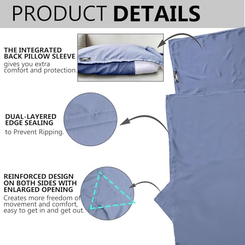 image for Frelaxy Ultralight Sleeping Bag Liner - Lighter & Compact, 3 Sizes Tra