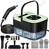 Steam Cleaner, Portable Steamer for Cleaning with 16pcs Accessories, 6-Level Adjustable, 15s Heat-Up, Handheld Steam Cleaner for Home for Tile, Grease, Dirt, Grout, Car Detailing, Green
